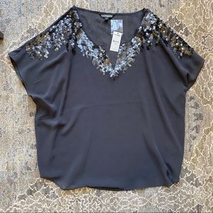 Express sequin top